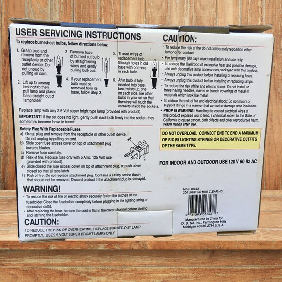 Christmas Light Set 200 Count Heavy Duty Indoor/Outdoor Clear String-to-String - Picture 7 of 11